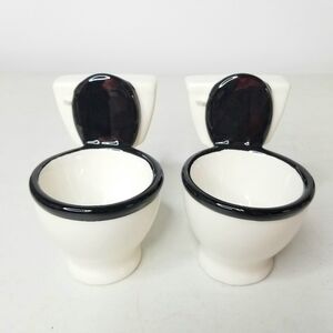 2 Big mouth funny gift potty liquor wine whisky ceramic shot glasses. New in box